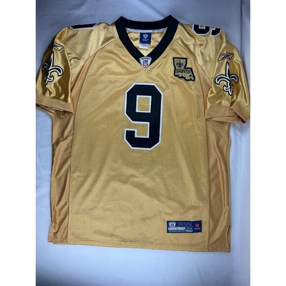 Reebok On Field Drew Brees New Orleans Saints NFL Jersey Gold Stitched Size 54 - Picture 1 of 7
